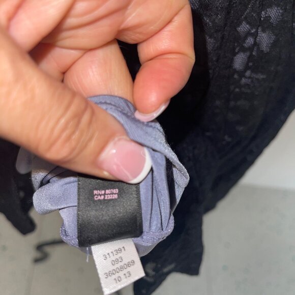 Victorias Secret Womens Dress Size Medium Black Lace Mini Pleated Party - Picture 7 of 12